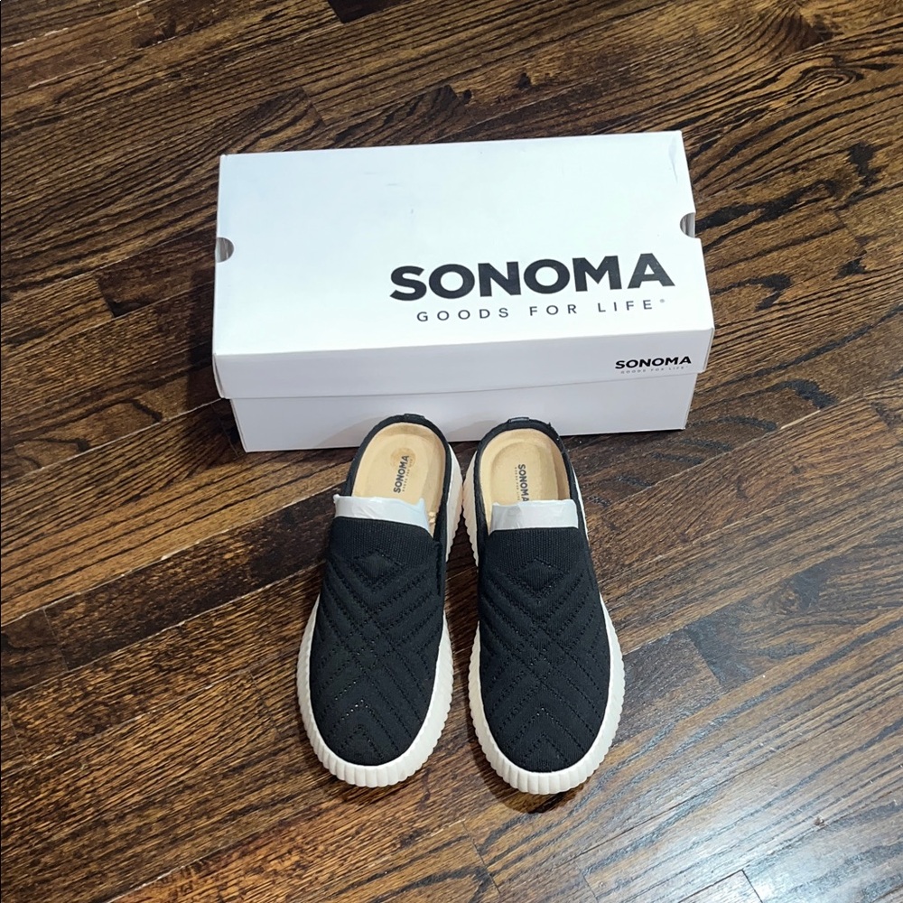 Sonoma Black Quilted Slip-On Shoes